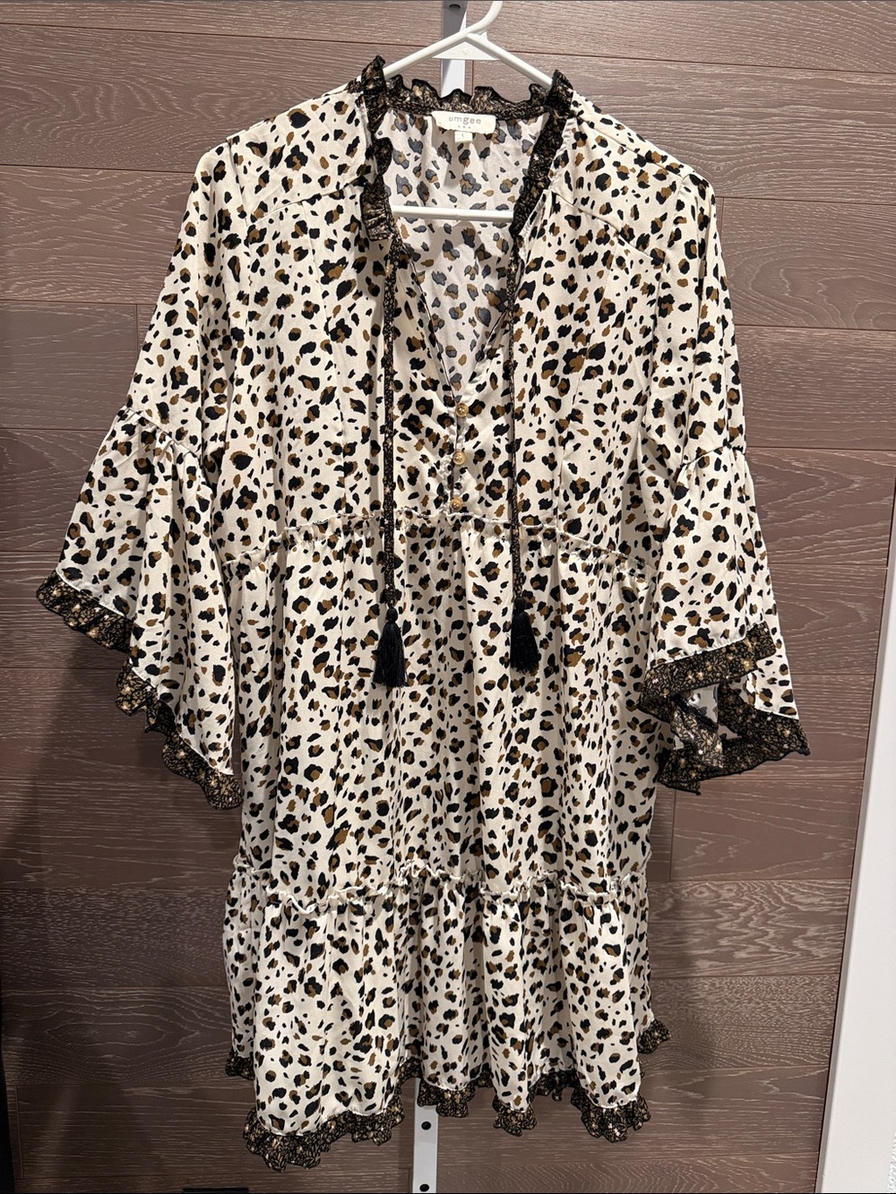 Umgee Leopard-Print Tiered Dress